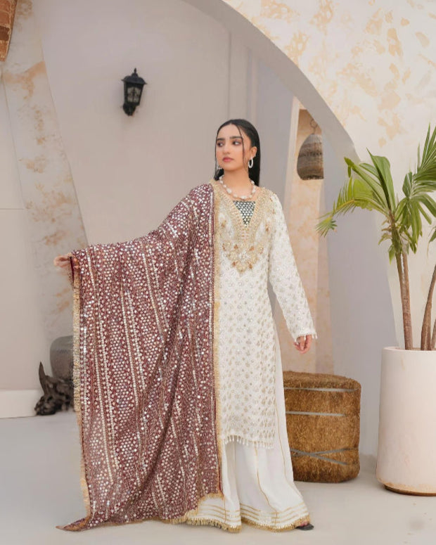 SJ3478 White Mehroon