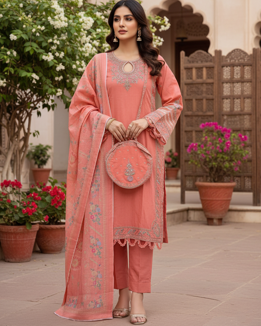 3PC 543 Peach & Pouch