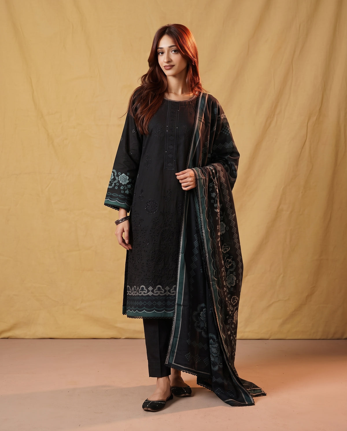 K&R Dhanak - Dhanak Dupatta 646 Black