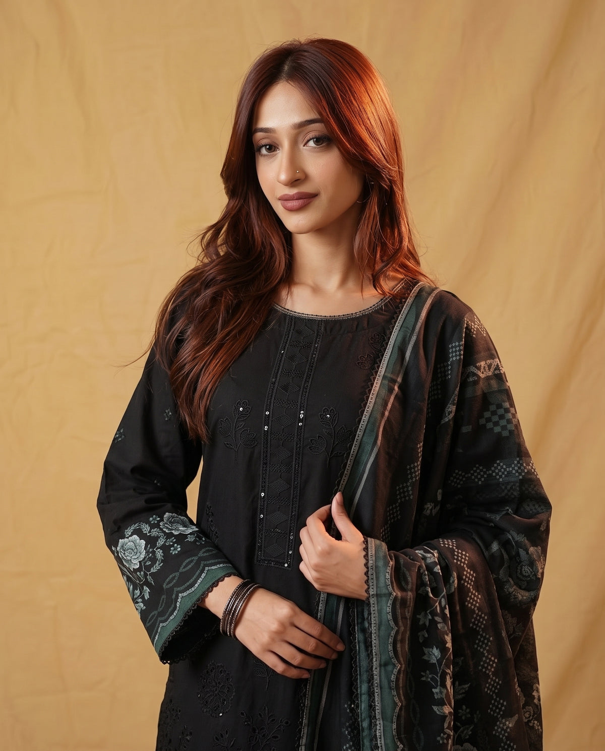 K&R Dhanak - Dhanak Dupatta 646 Black