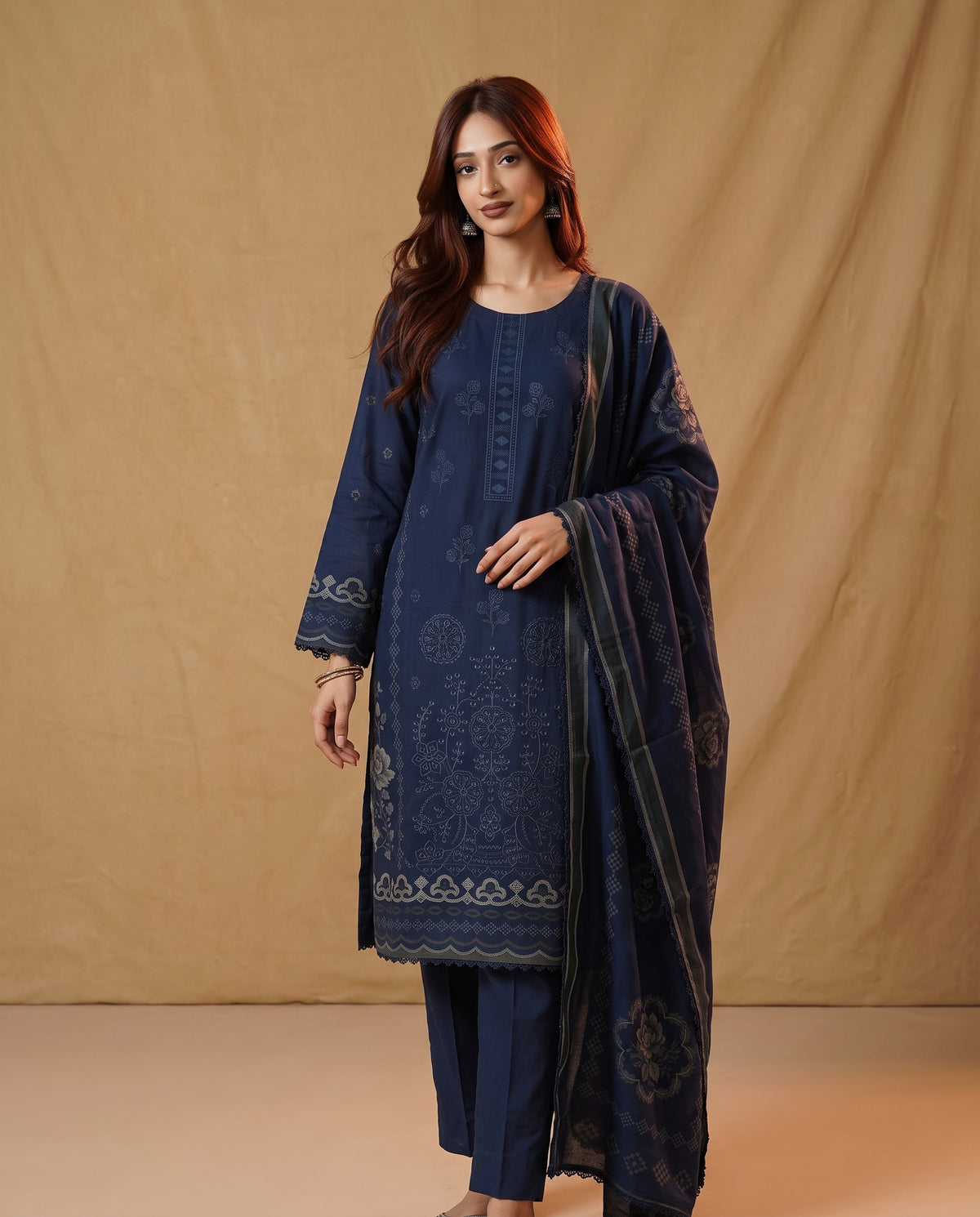 K&R Dhanak - Dhanak Dupatta 646 Blue