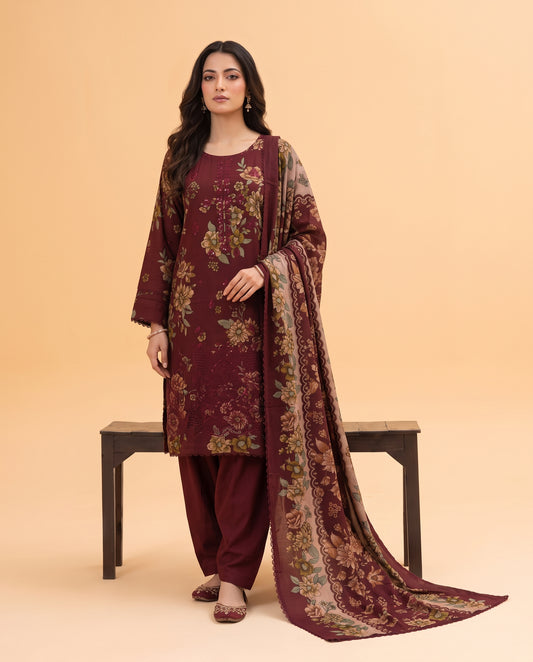 K&R Dhanak - Dhanak Dupatta 655 Mehroon