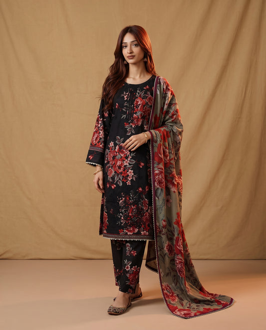 K&R Dhanak - Dhanak Dupatta 657 Black