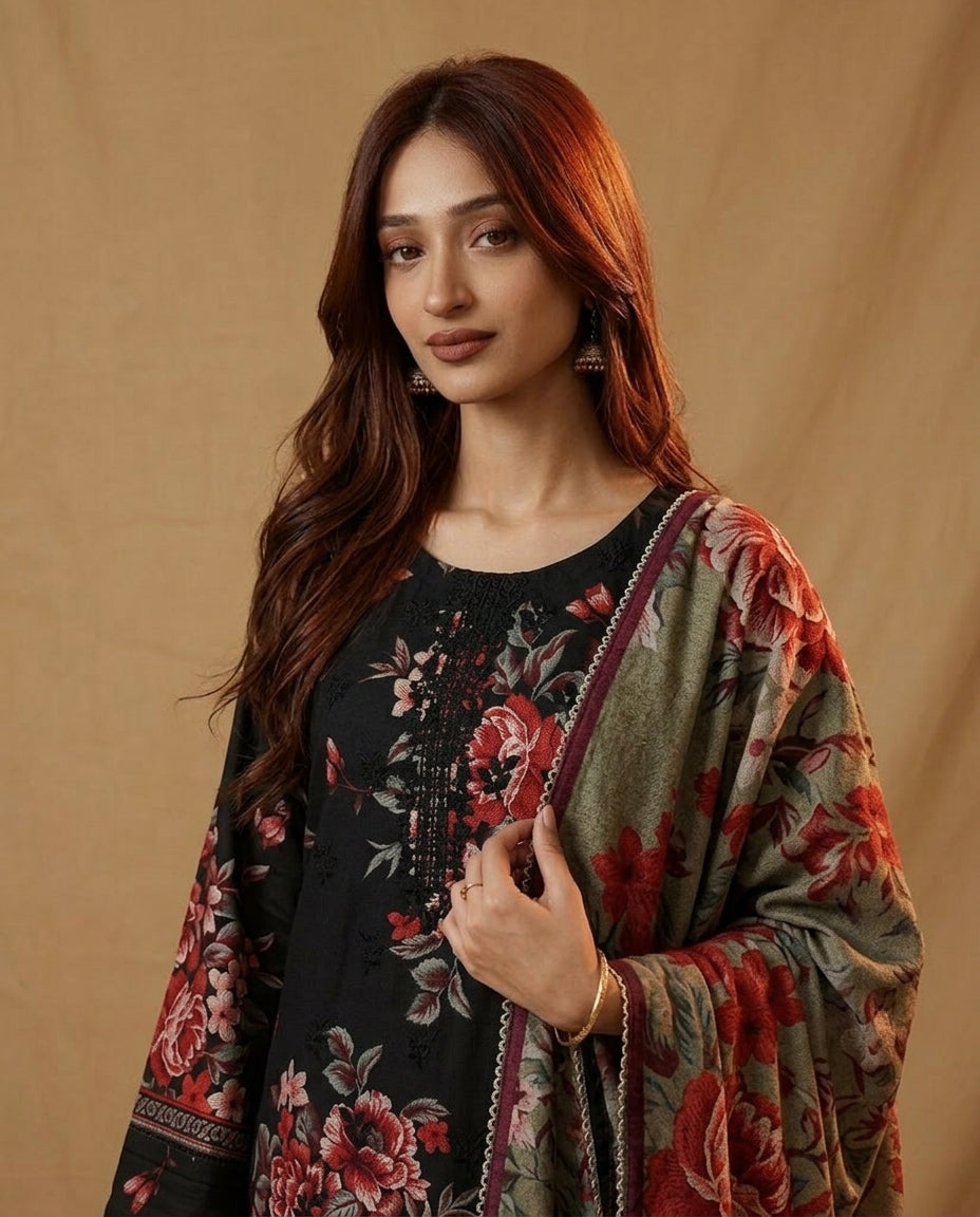 K&R Dhanak - Dhanak Dupatta 657 Black