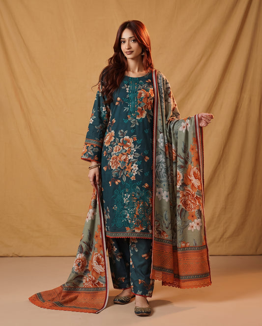 K&R Dhanak - Dhanak Dupatta 657 Bottle Green