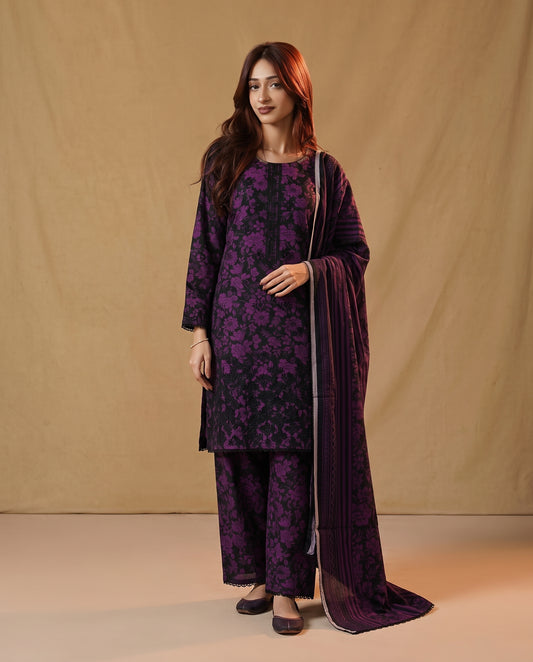 K&R Dhanak - Dhanak Dupatta 658 Purple Black