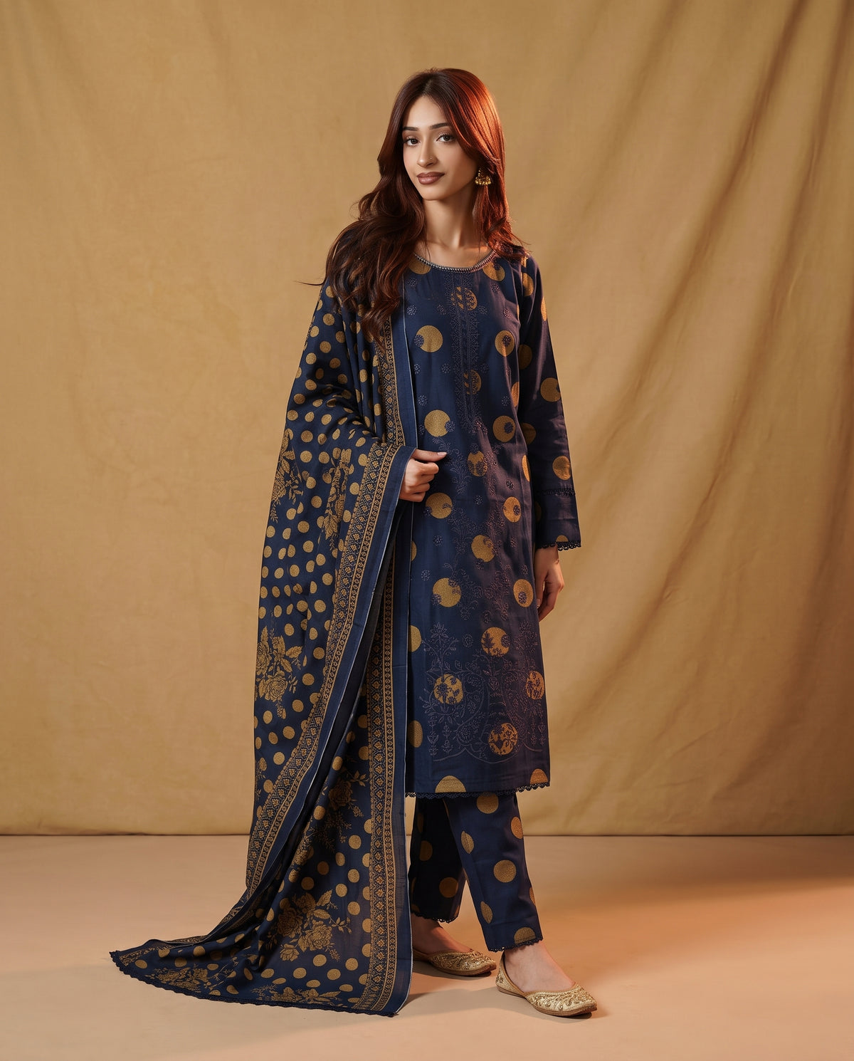 K&R Dhanak - Dhanak Dupatta 663 Navy Blue