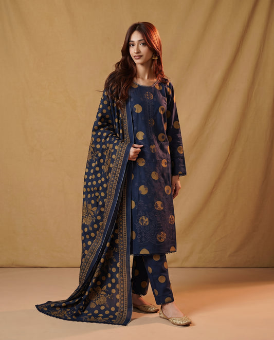 K&R Dhanak - Dhanak Dupatta 663 Navy Blue