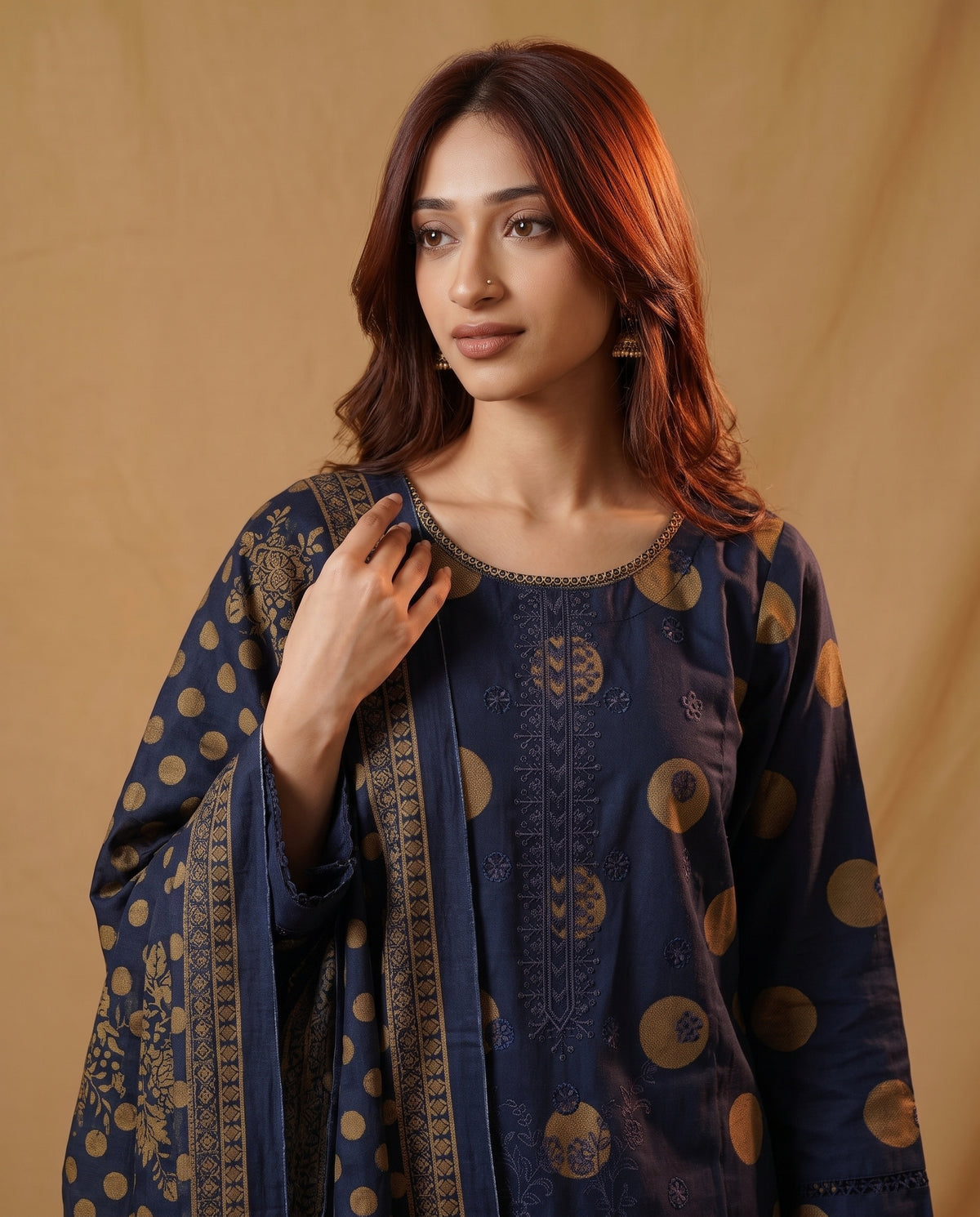 K&R Dhanak - Dhanak Dupatta 663 Navy Blue