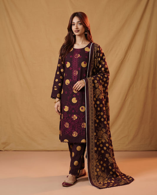 K&R Dhanak - Dhanak Dupatta 663 Plum