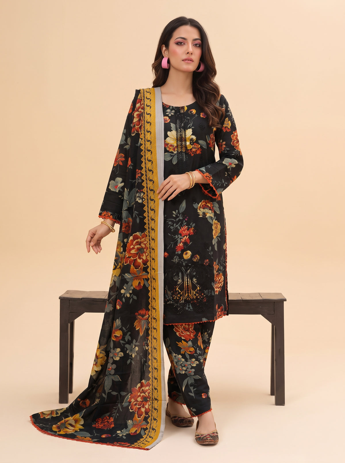 K&R Dhanak - Dhanak Dupatta 666 Black