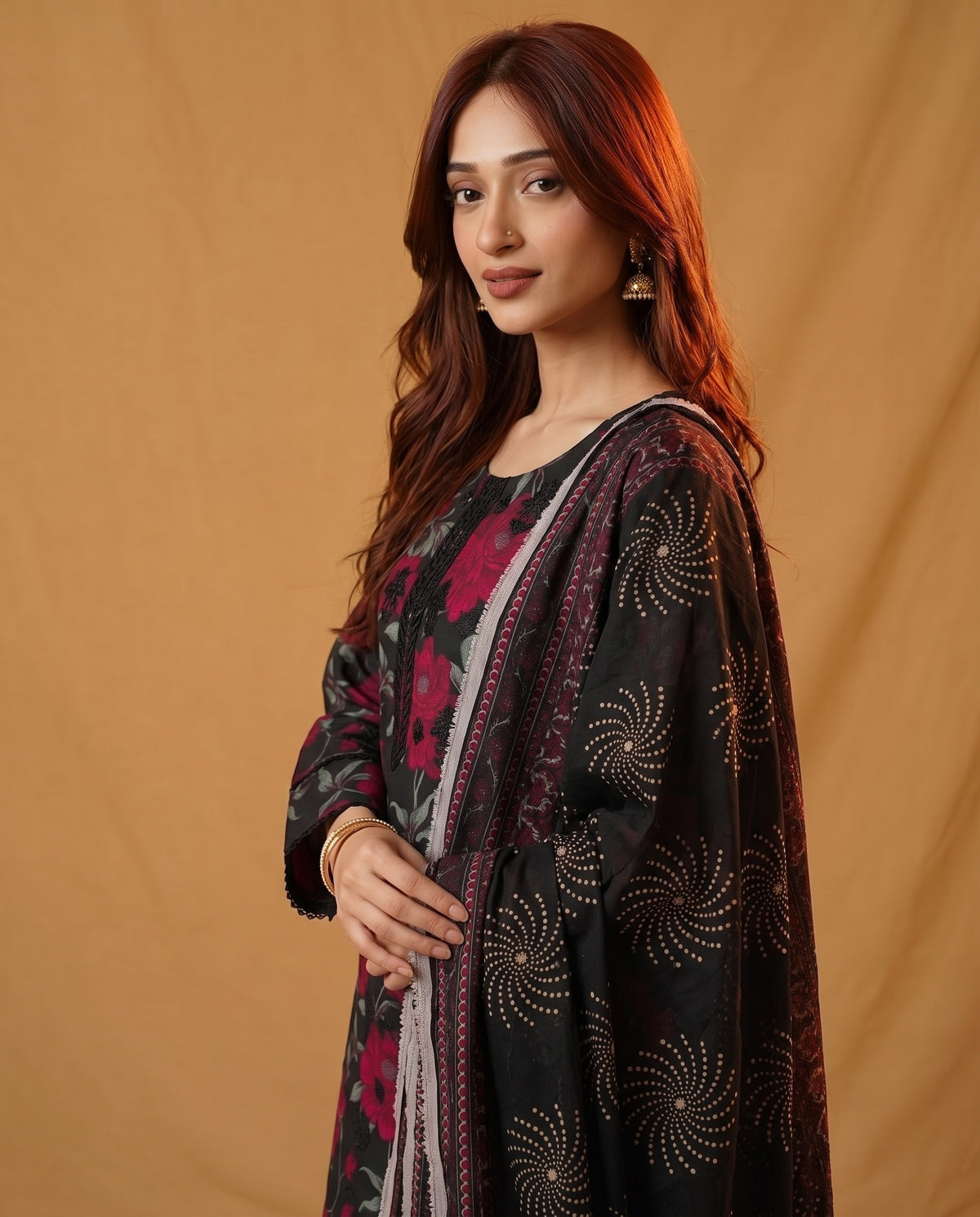 K&R Dhanak - Dhanak Dupatta 668 Black