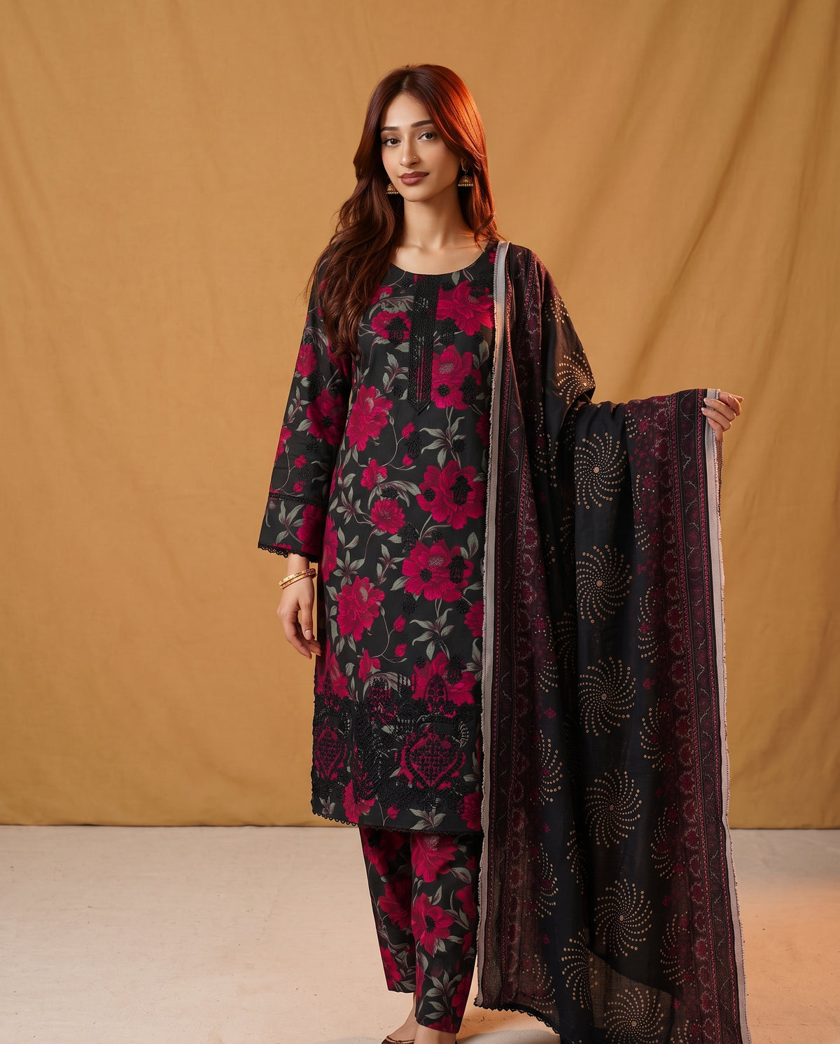 K&R Dhanak - Dhanak Dupatta 668 Black