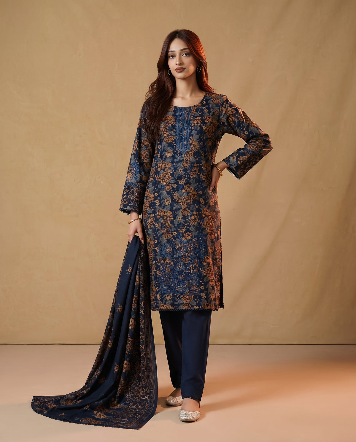 K&R Dhanak - Dhanak Dupatta 674 Blue