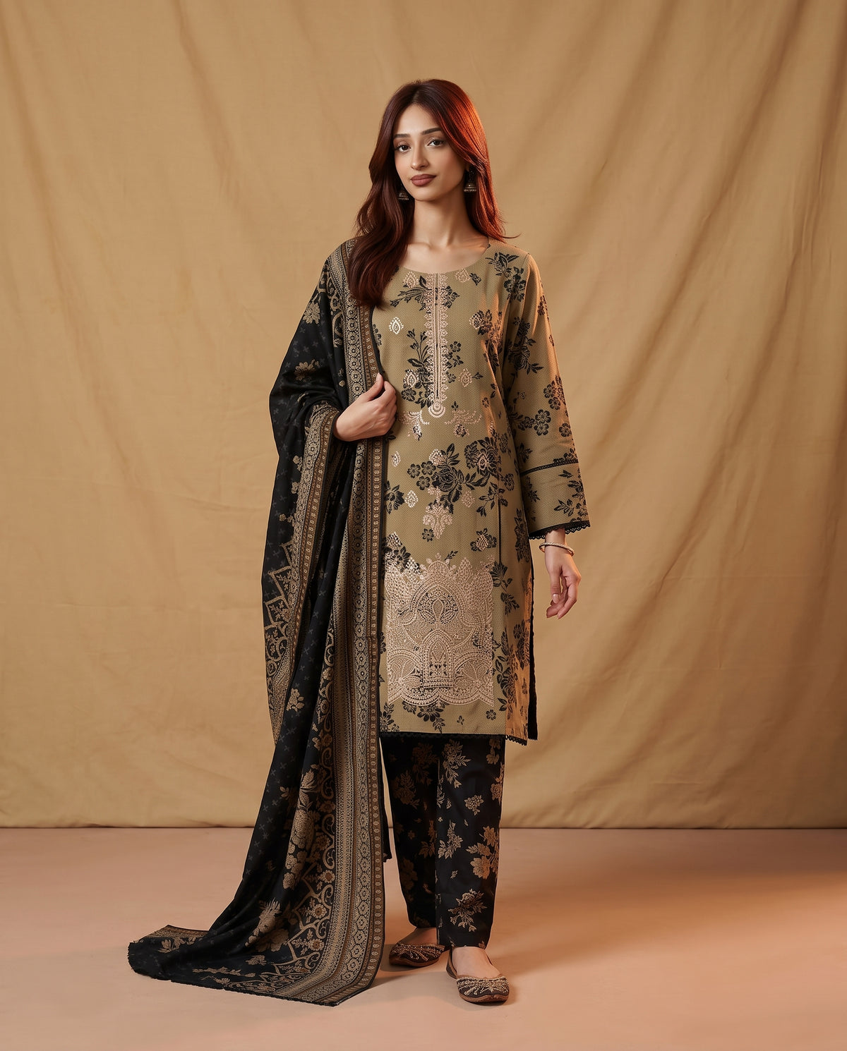K&R Dhanak - Dhanak Dupatta 676 Brown