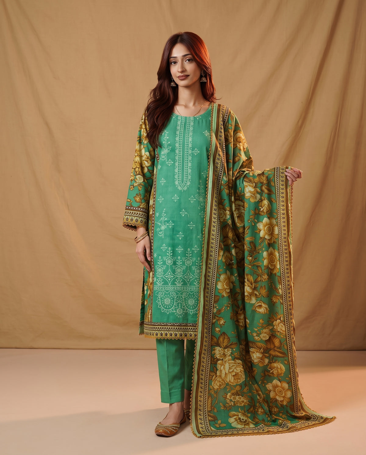 K&R Dhanak - Dhanak Dupatta 677 Parrot Green