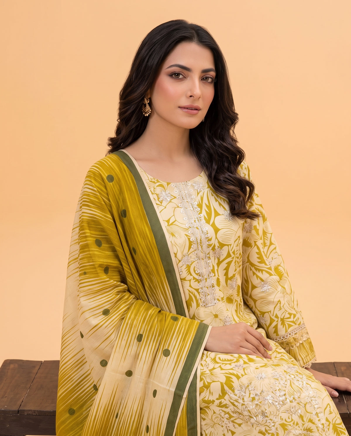 K&R Dhanak - Dhanak Dupatta 678 Olive