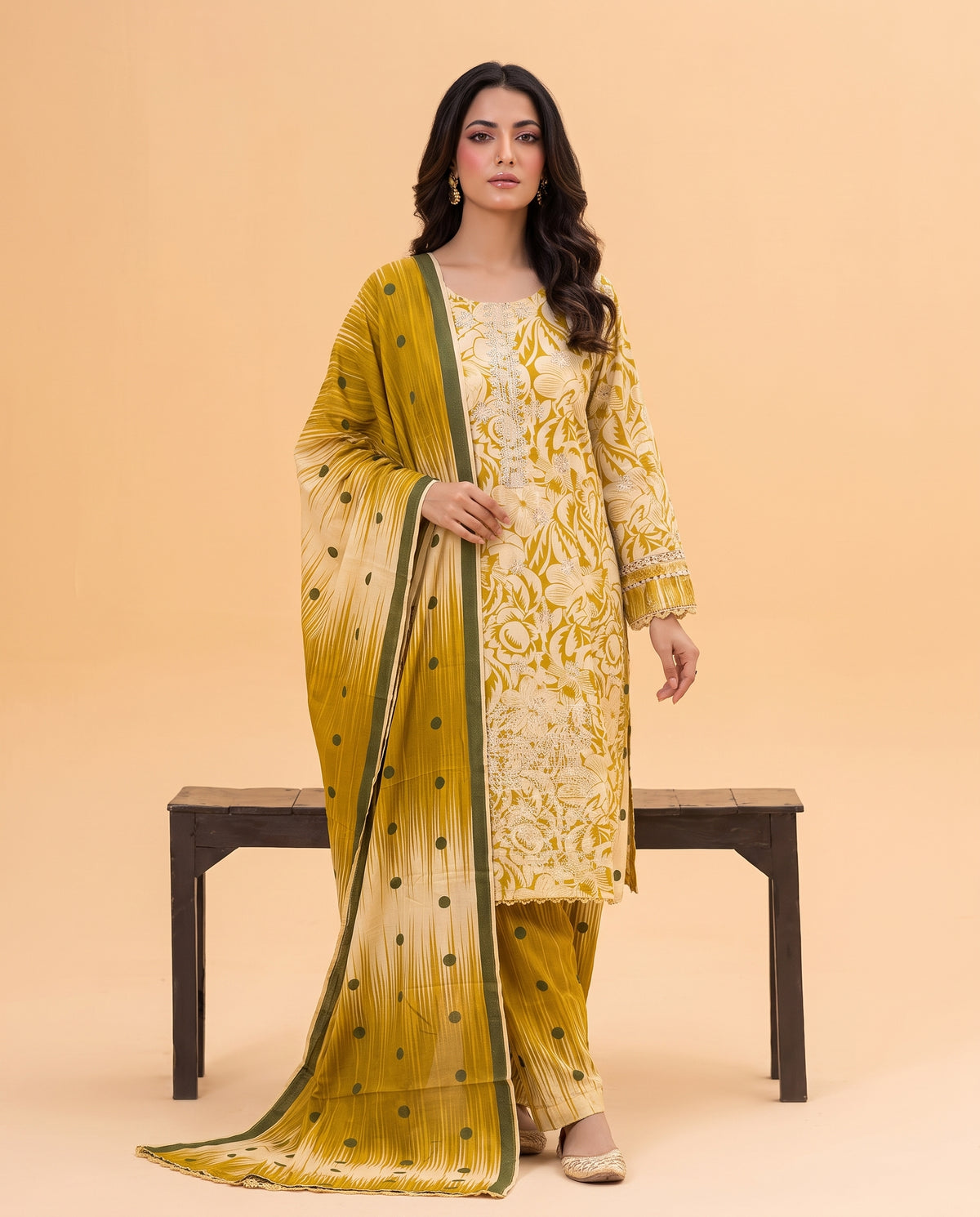 K&R Dhanak - Dhanak Dupatta 678 Olive