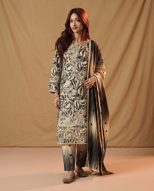 K&R Dhanak - Dhanak Dupatta 678 Cream