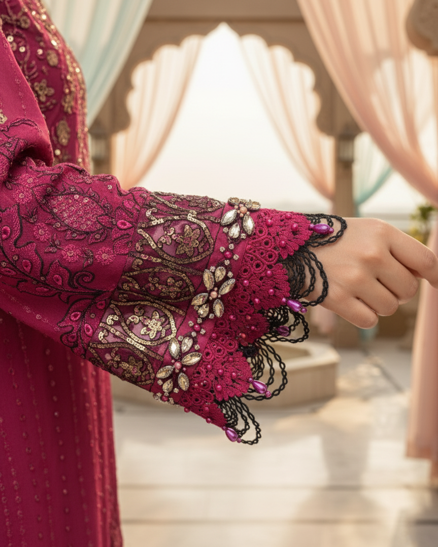 Crimson Charm Mehroon