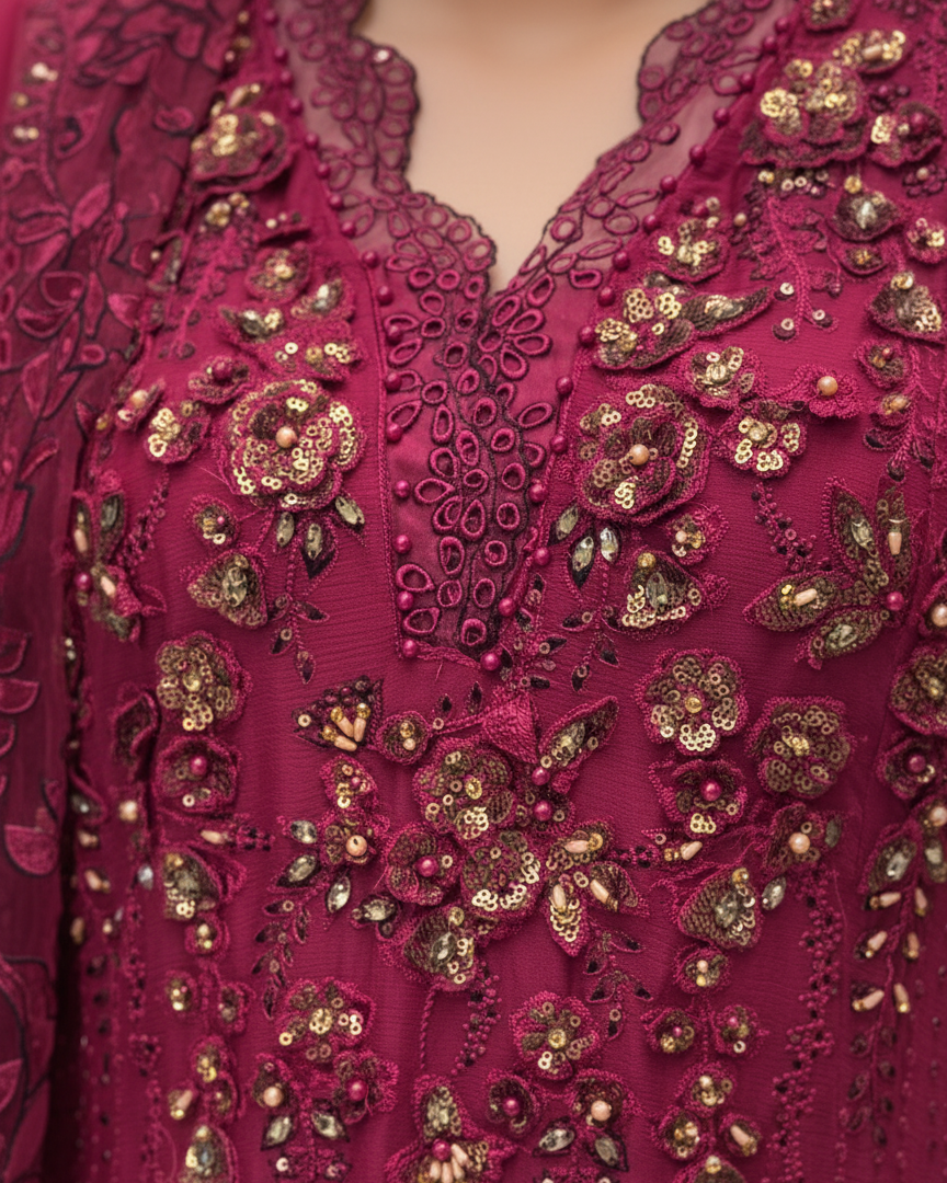 Crimson Charm Mehroon