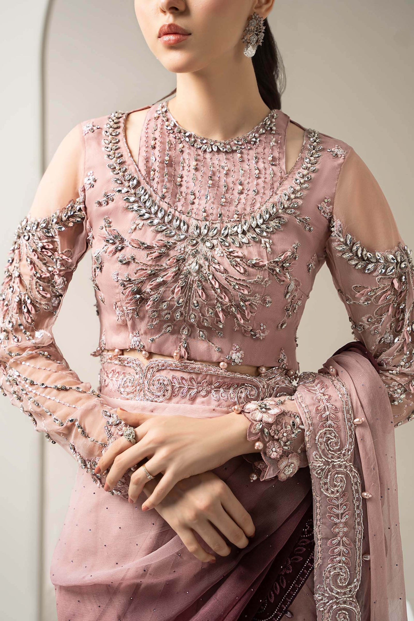 Twilight Ombre Chiffon Saree T Pink