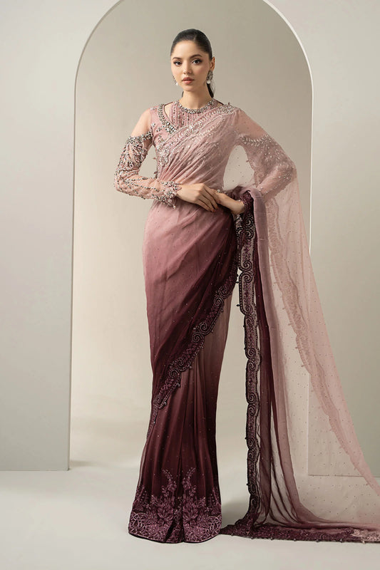 Twilight Ombre Chiffon Saree T Pink