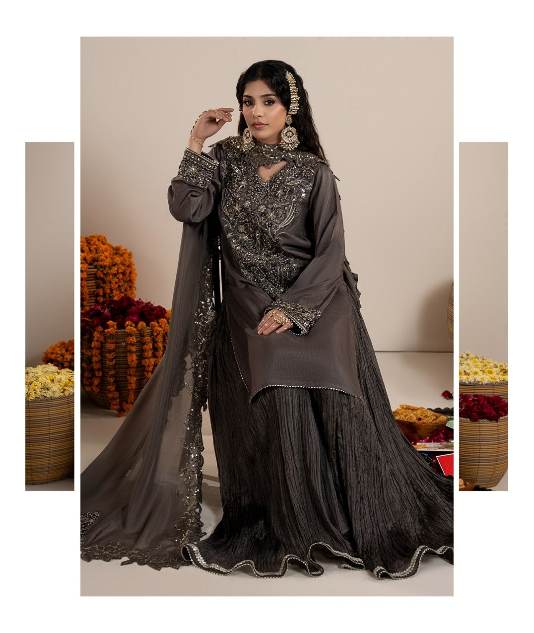 Chand Raat Edit 2 ZQ 2607 Charcoal Grey