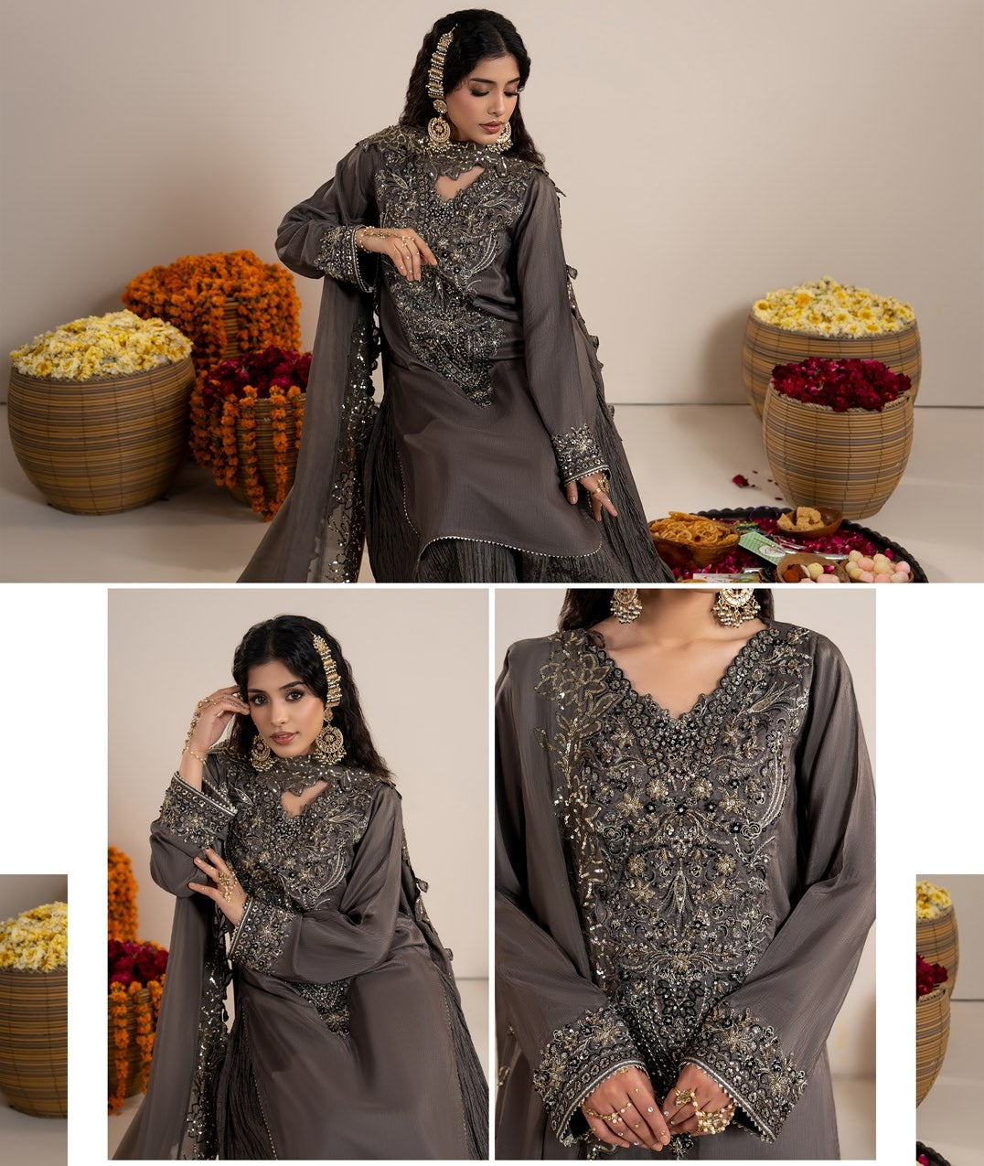 Chand Raat Edit 2 ZQ 2607 Charcoal Grey