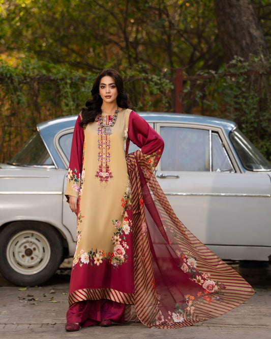 Karma Eliana 504 Beige & Mehroon