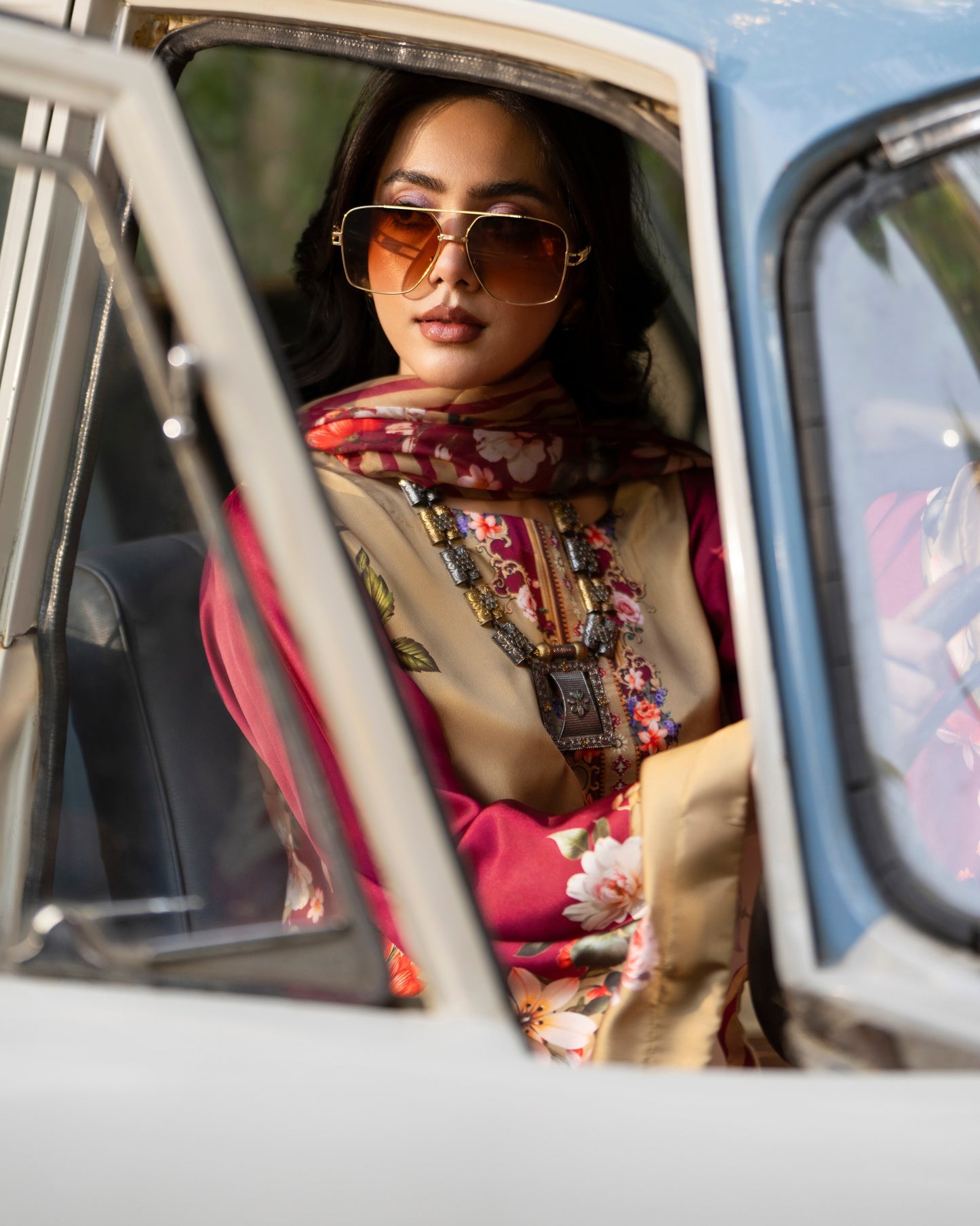 Karma Eliana 504 Beige & Mehroon