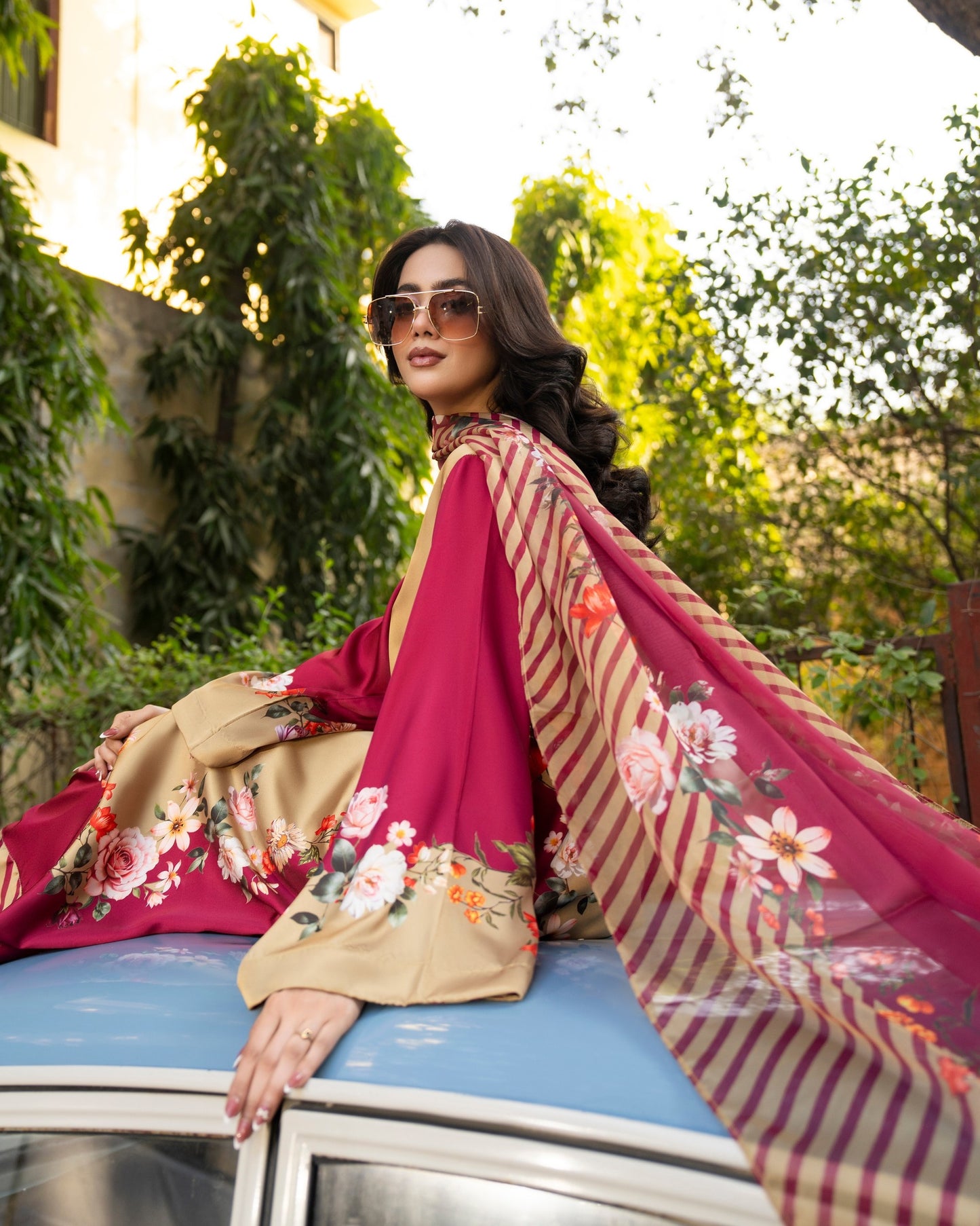 Karma Eliana 504 Beige & Mehroon