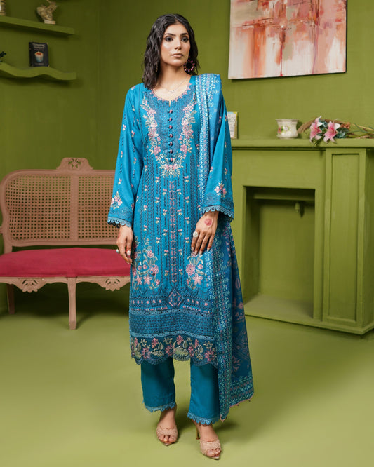 Munira 7 Chic Dhanak Zinc Blue