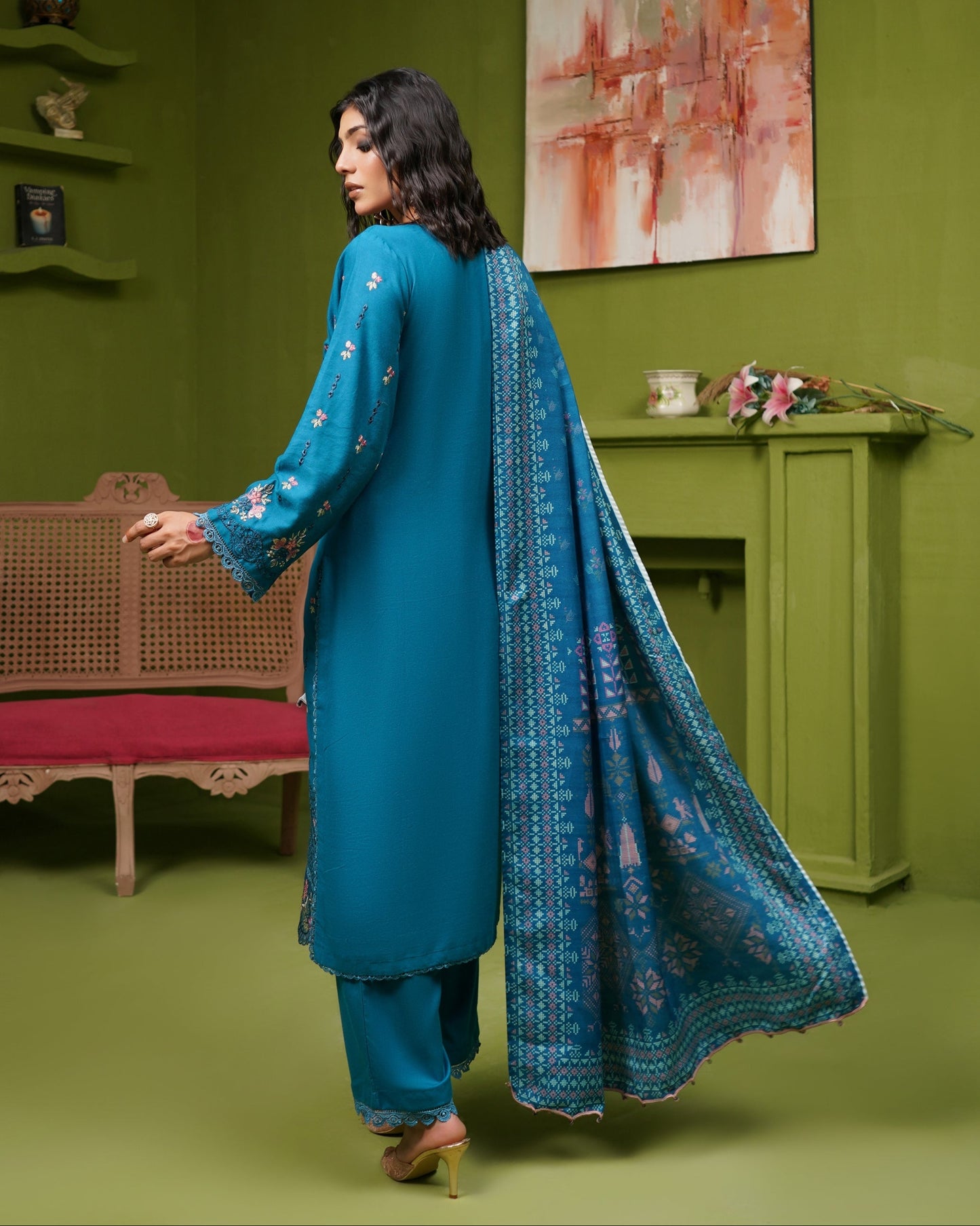 Munira 7 Chic Dhanak Zinc Blue