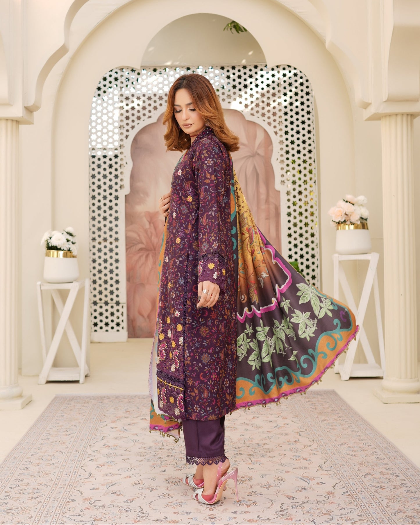 Munira Naqsh Dhanak MSL 01 Deep Plum