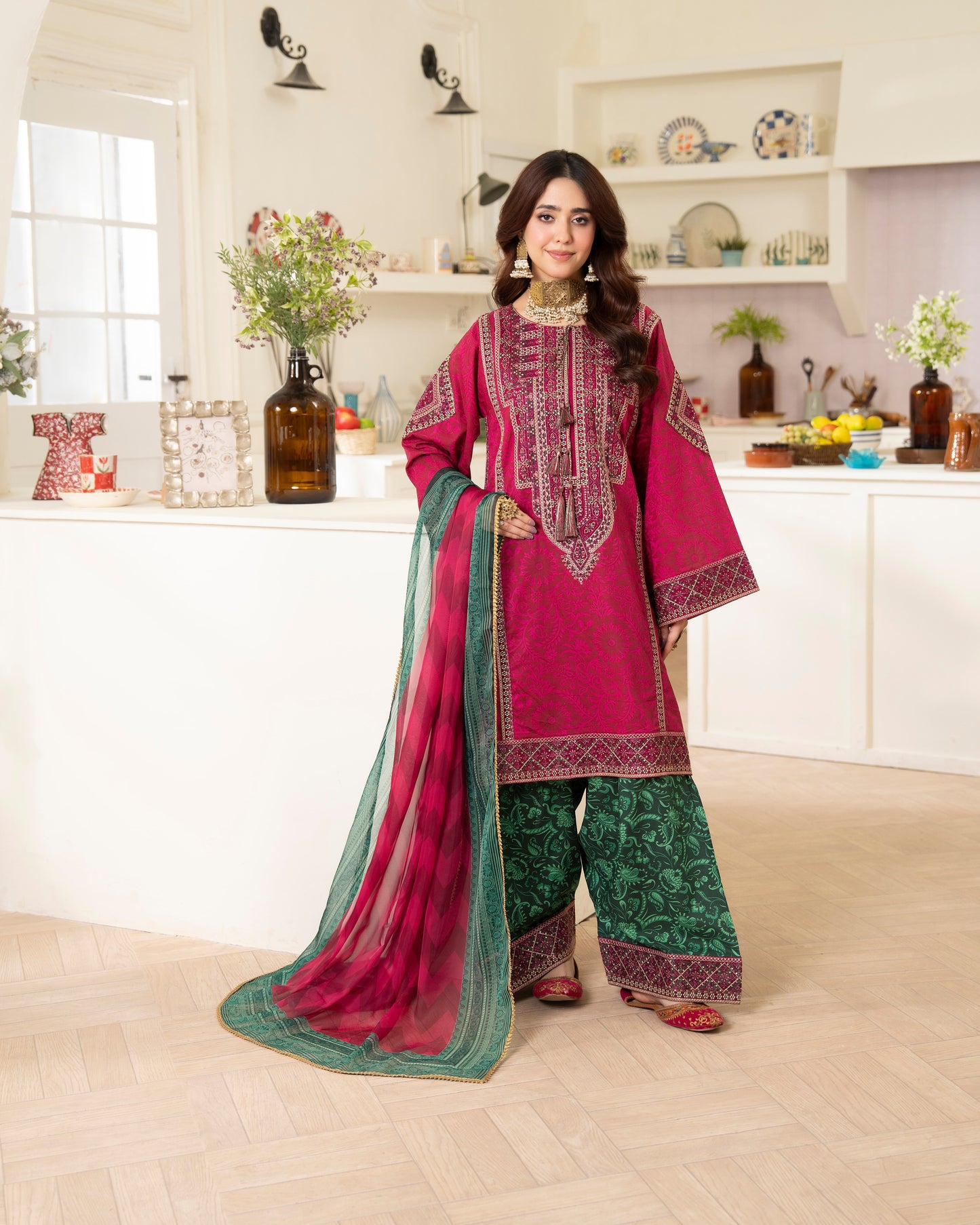 Karma Flora 1595 Cerise Pink