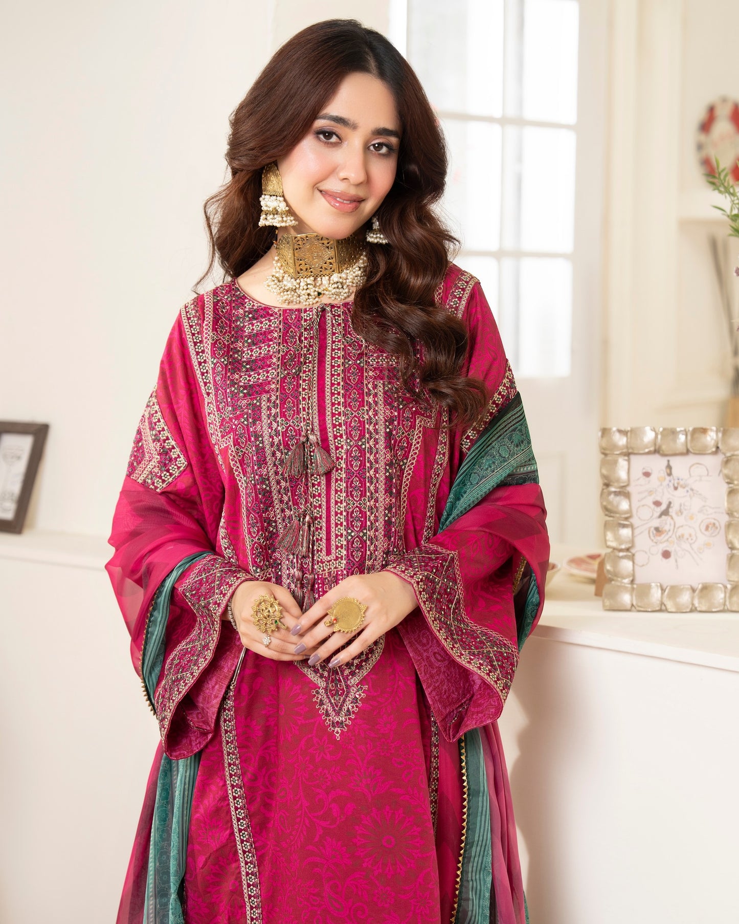 Karma Flora 1595 Cerise Pink