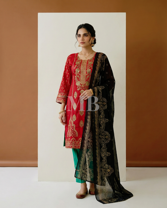 HM Lawn - Chiffon Dupatta 273 Red