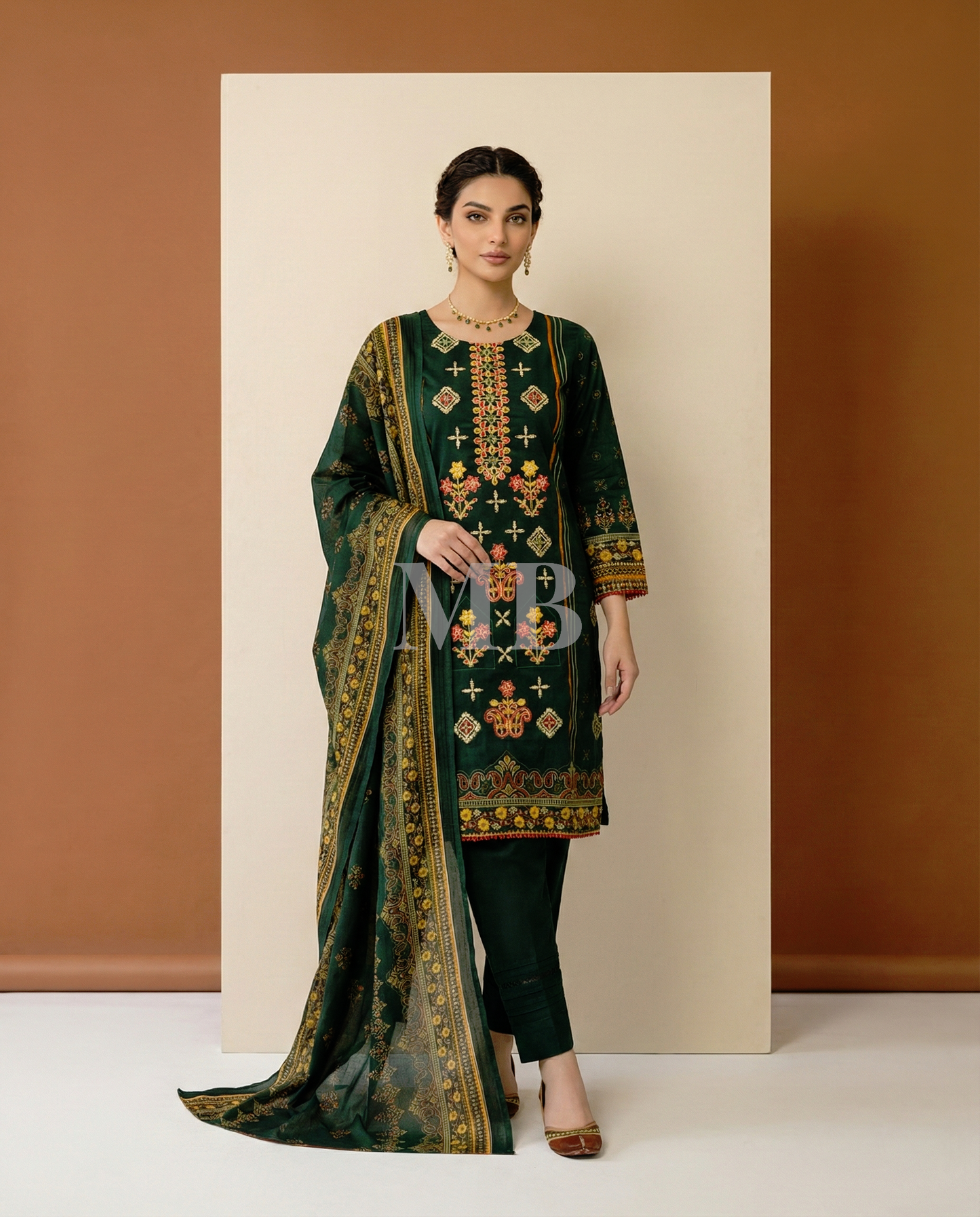 HM Lawn - Chiffon Dupatta 276 Green