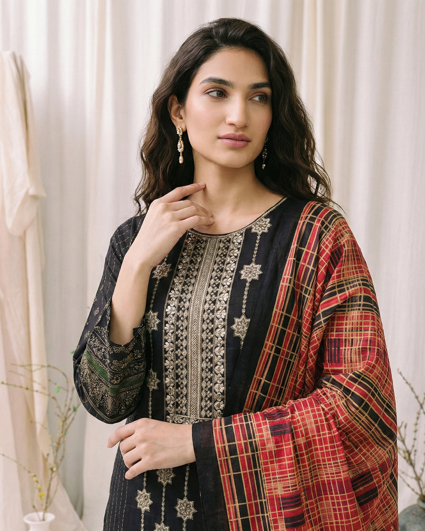 HM Lawn - Lawn Dupatta 223 Black
