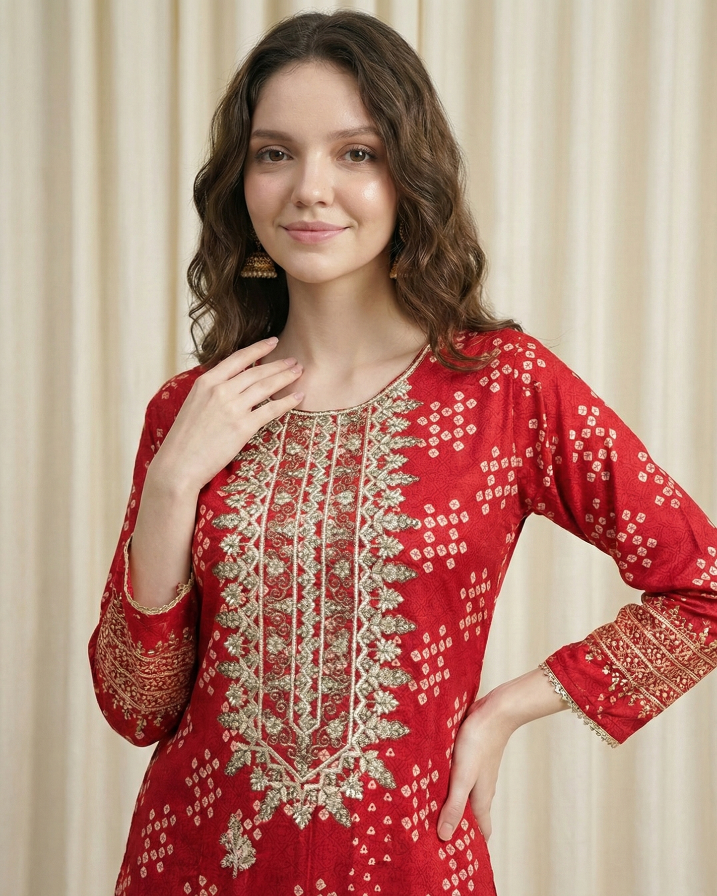 HM Lawn with Lawn Dupatta 188 Red