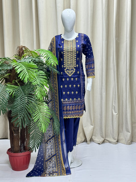 K&R Lawn - Chiffon Dupatta 282 Blue