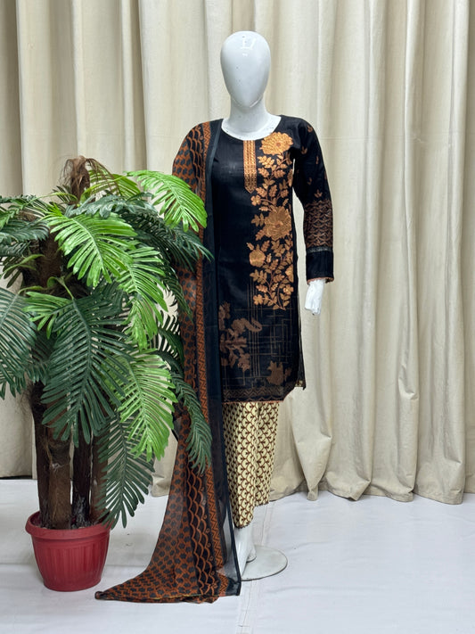 HM Lawn - Chiffon Dupatta 275 Black