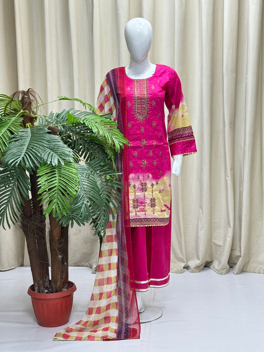 K&R Lawn - Chiffon Dupatta 289 Pink