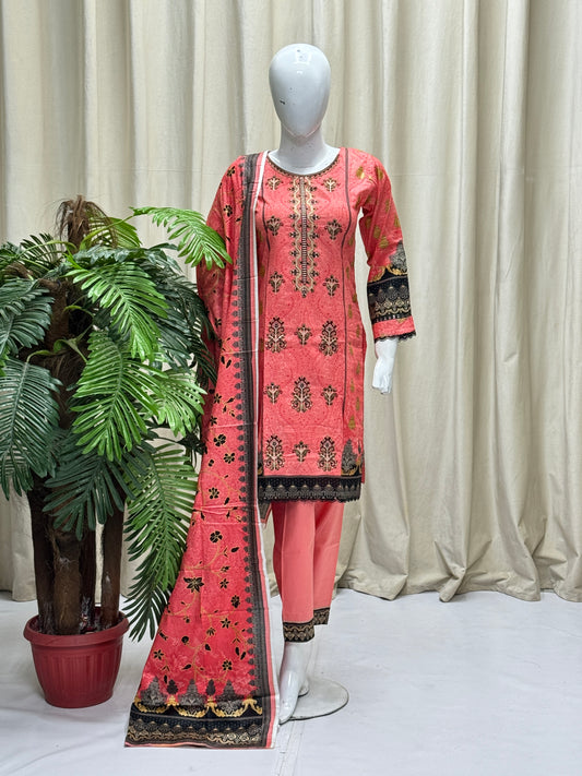 HM Lawn with Lawn Dupatta 195 Pink