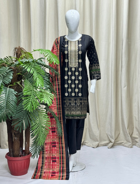 HM Lawn - Lawn Dupatta 223 Black