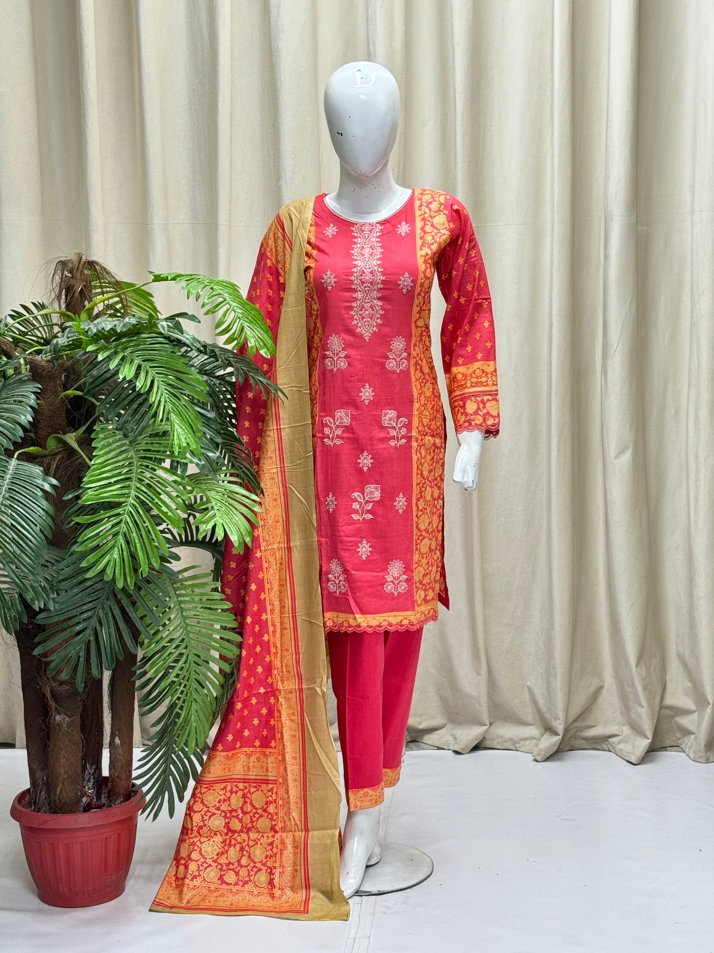 HM Lawn with Lawn Dupatta 182 Pink