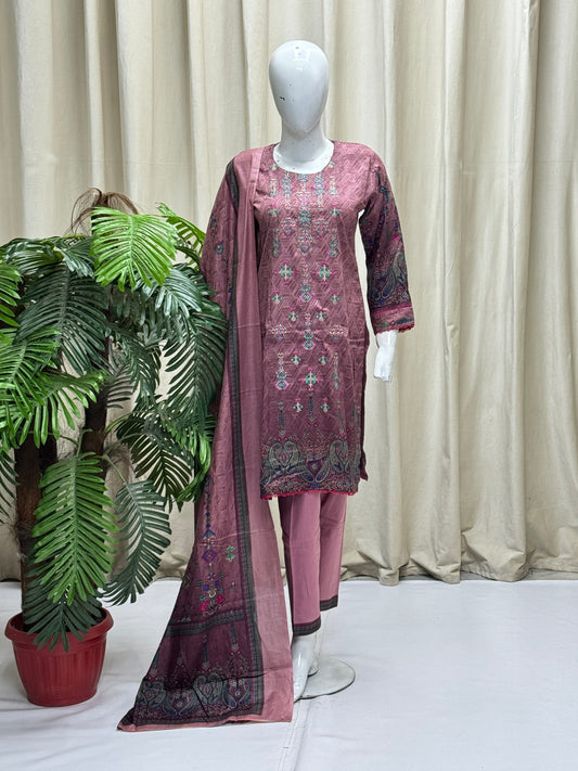 HM Lawn with Lawn Dupatta 196 T Pink