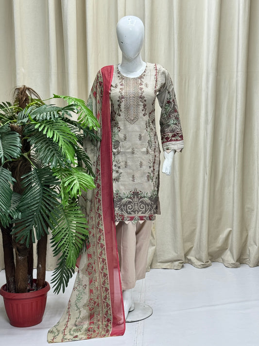 K&R Lawn - Chiffon Dupatta 234 Skin