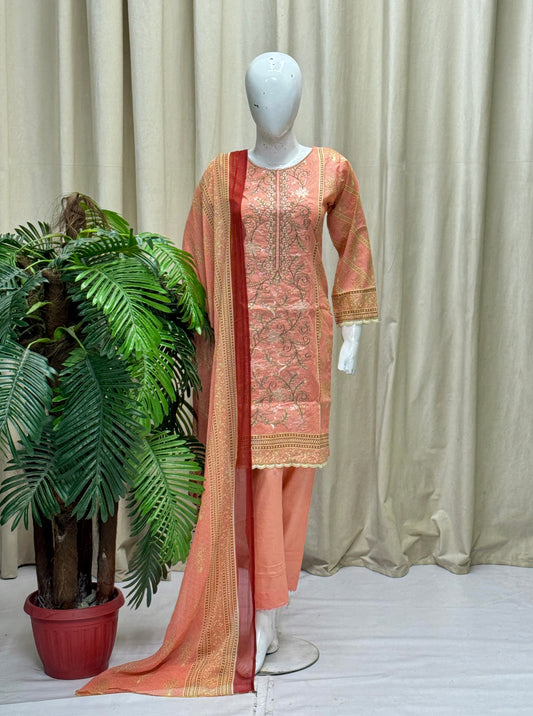 HM Lawn - Chiffon Dupatta 309 Peach